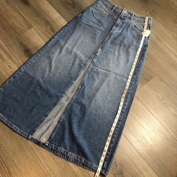 Free People We The Free Come As You Are Denim Maxi Skirt Size 4 Mid Rise NWT - Picture 5 of 14